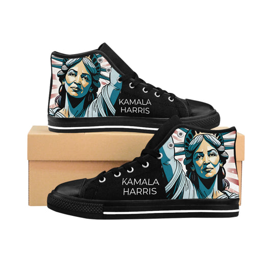 "The Face of LIBERTY  KAMALA HARRIS" Women's Classic Sneakers by VALPYRA SKULLSTYR