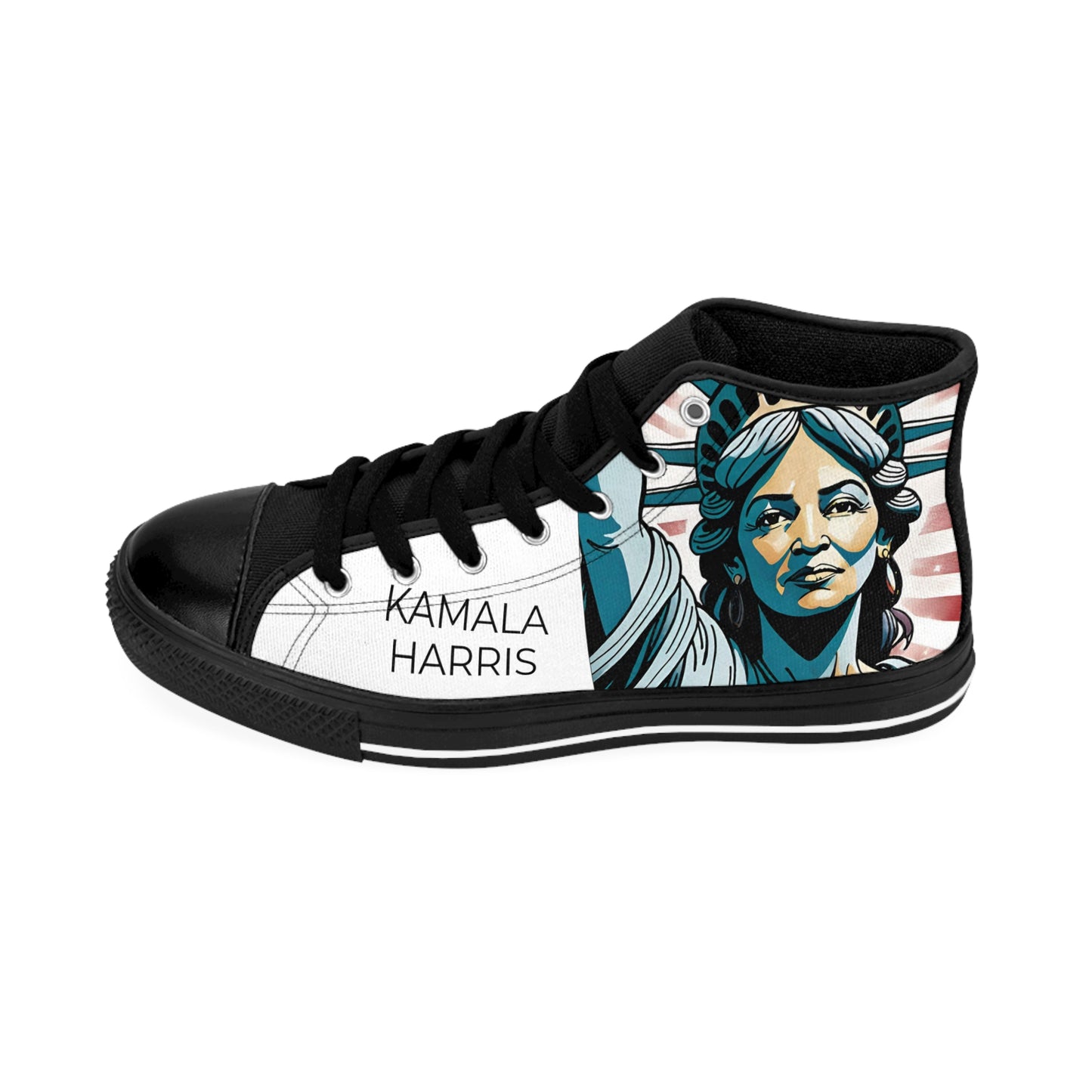 "The Face of LIBERTY KAMALA HARRIS" Women's Classic Sneakers By VALPYRA SKULLSTYR