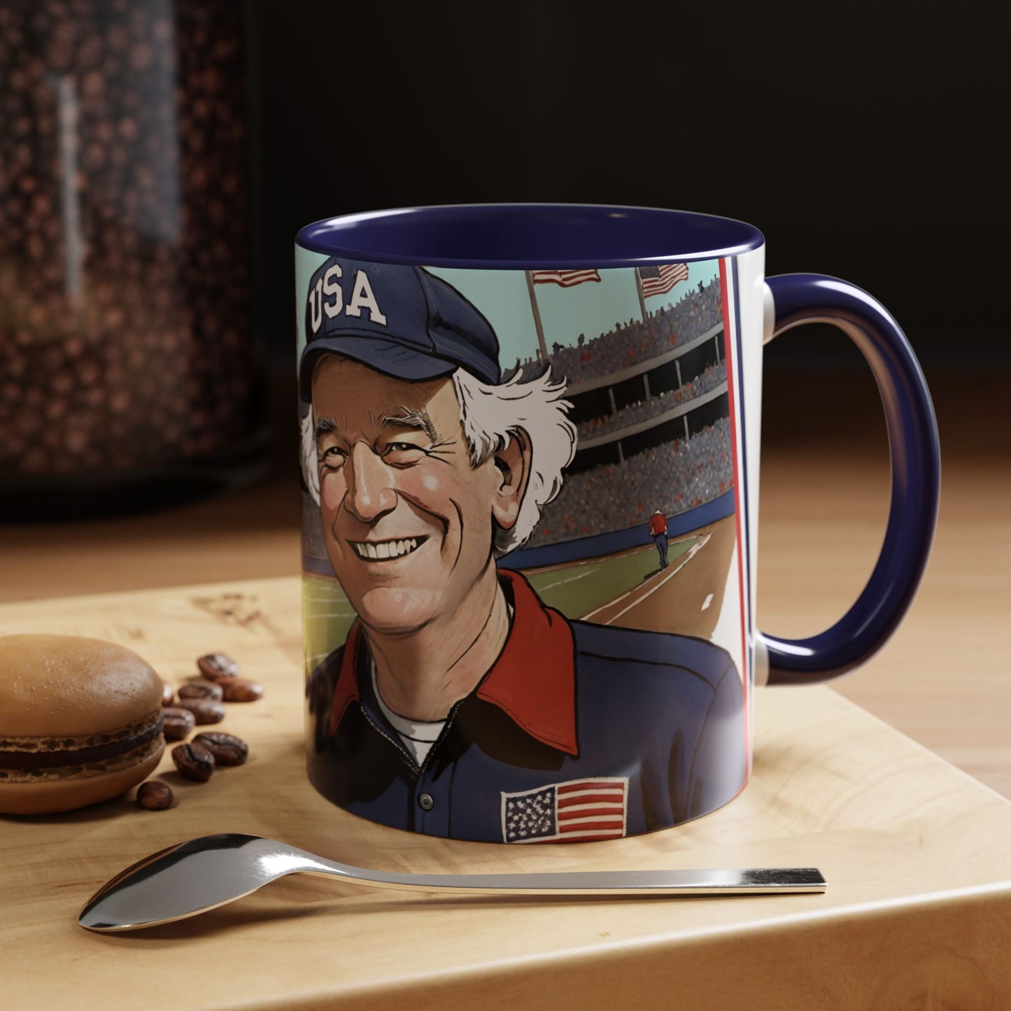 "America's Coach Tim Walz"Accent Coffee Mug (11oz) by VALPYRA SKULLSTYR