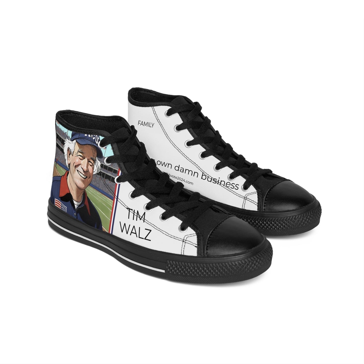 "America's Coach Tim Walz" Women's Classic Sneakers By VALPYRA SKULLSTYR