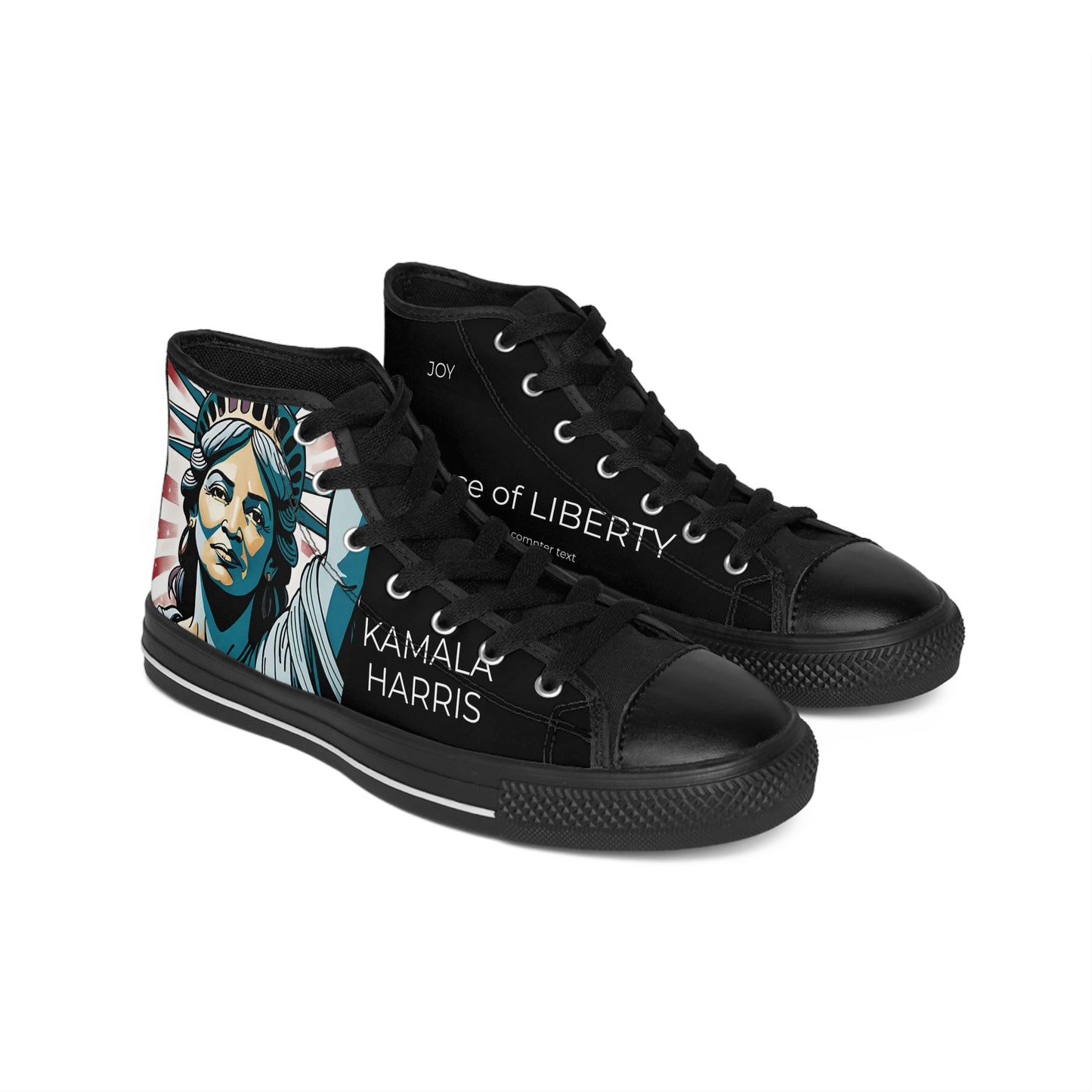 "The Face of LIBERTY KAMALA HARRIS" Men's Classic Sneakers By VALPYRA SKULLSTYR