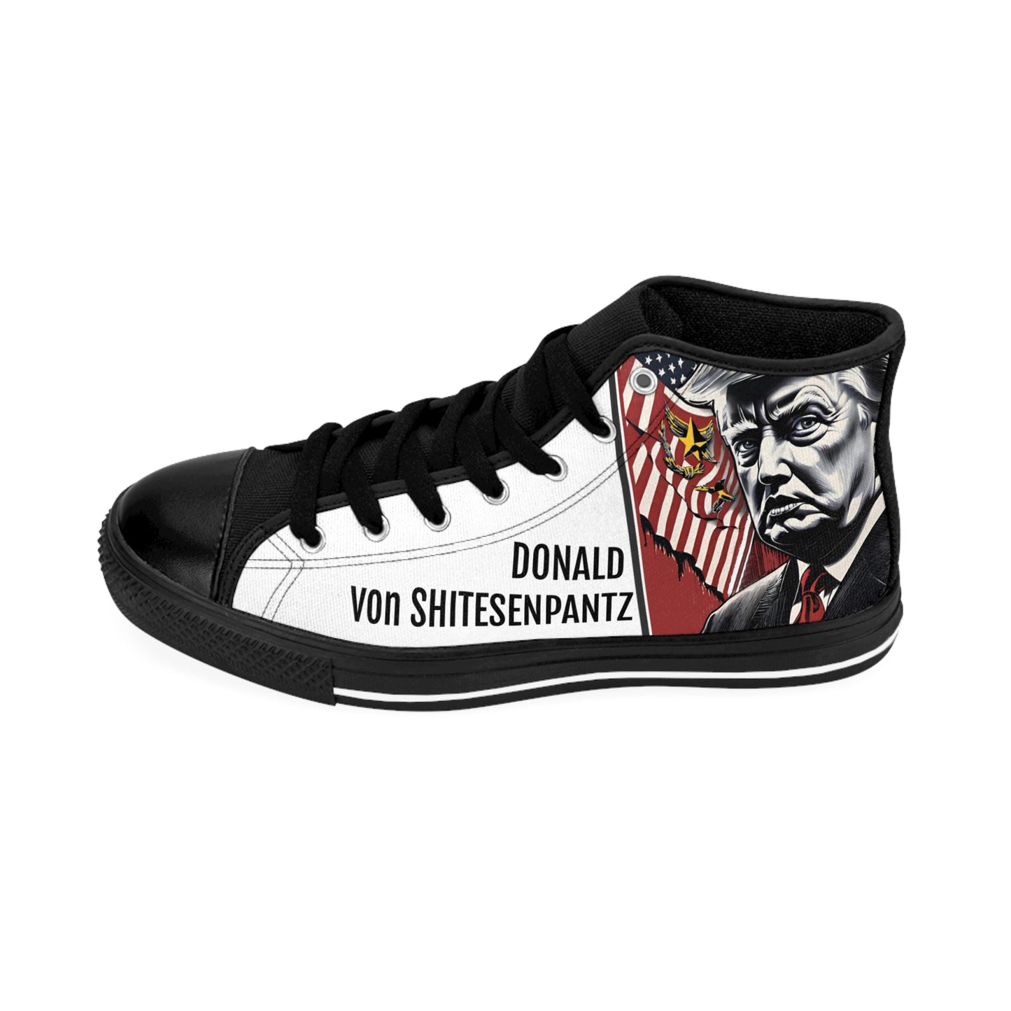 "DONALD von SHITESENPANTZ" Men's Classic Sneakers by VALPYRA SKULLSTYR (black)