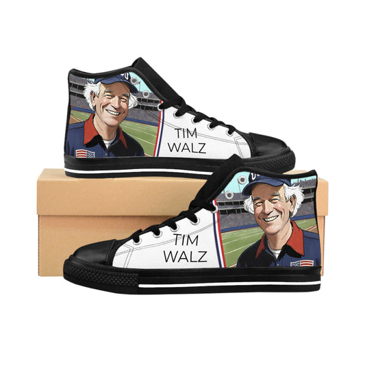 "America's Coach Tim Walz" Women's Classic Sneakers By VALPYRA SKULLSTYR