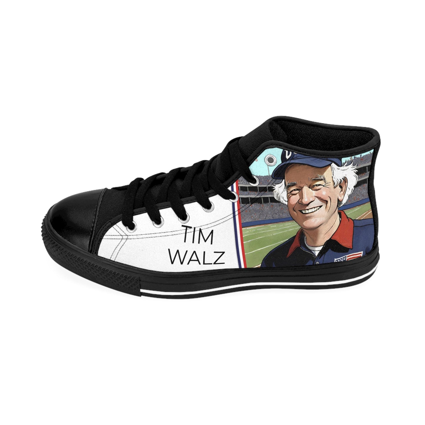 "America's Coach Tim Walz" Women's Classic Sneakers By VALPYRA SKULLSTYR