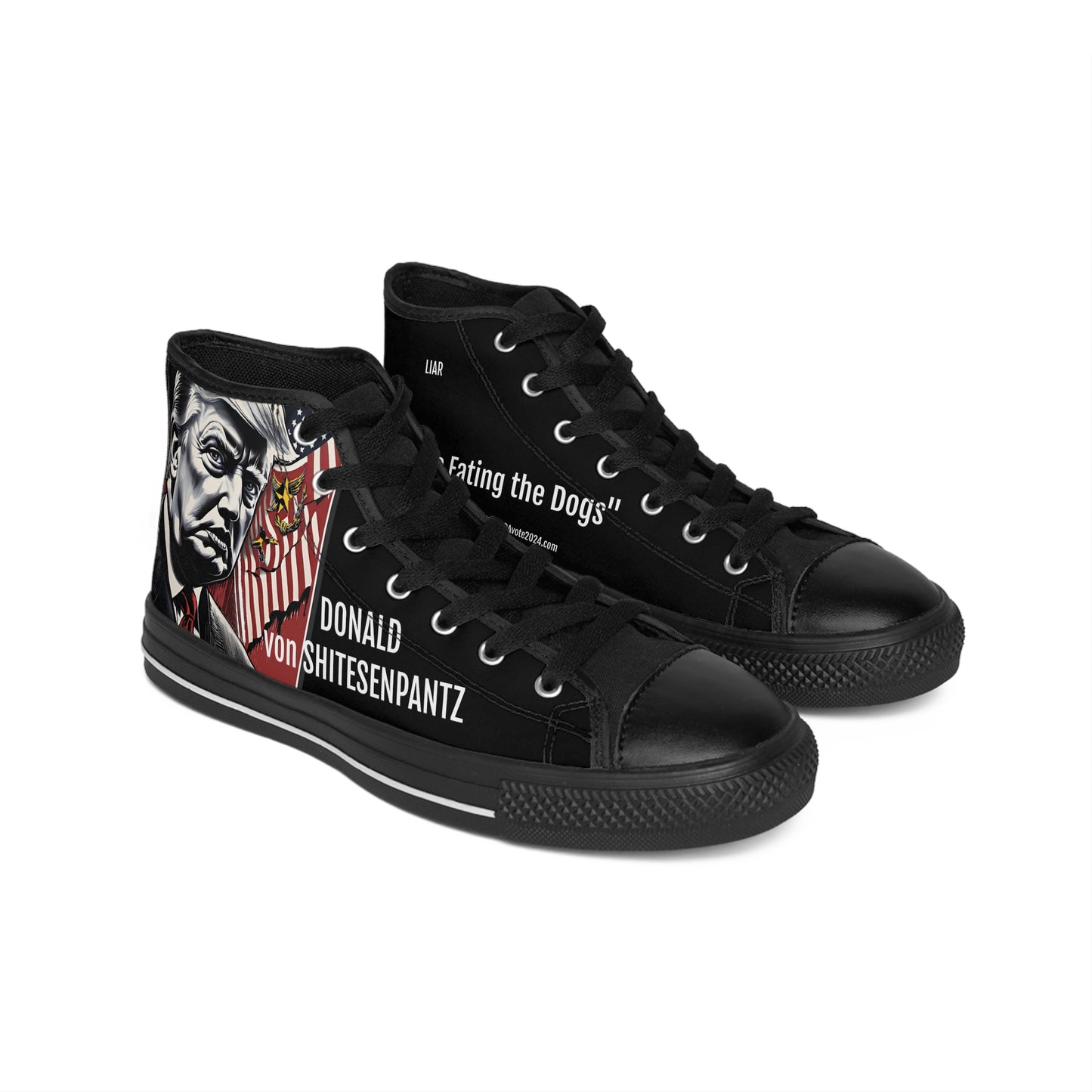 "DONALD von SHITESENPANTZ"" Men's Classic Sneakers by VALPYRA SKULLSTYR (black)