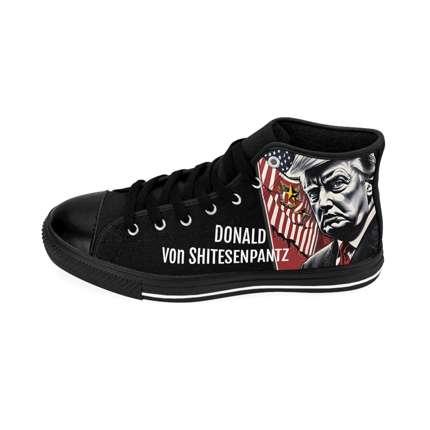 "DONALD von SHITESENPANTZ"" Men's Classic Sneakers by VALPYRA SKULLSTYR (black)