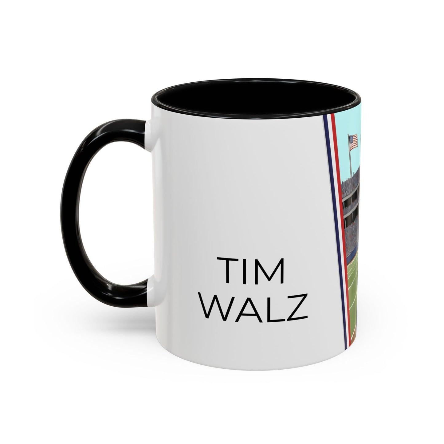 "America's Coach Tim Walz"Accent Coffee Mug (11oz) by VALPYRA SKULLSTYR