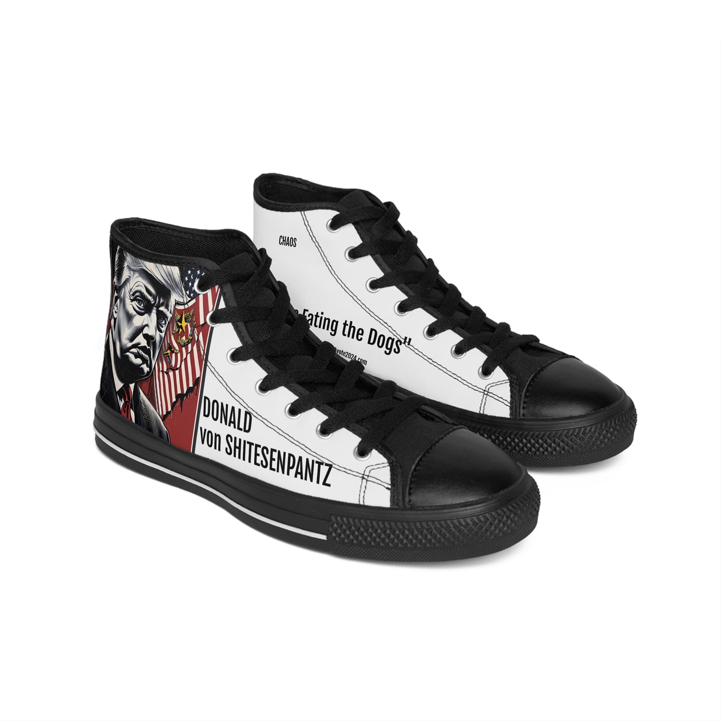 "DONALD von SHITESENPANTZ" Men's Classic Sneakers by VALPYRA SKULLSTYR (black)