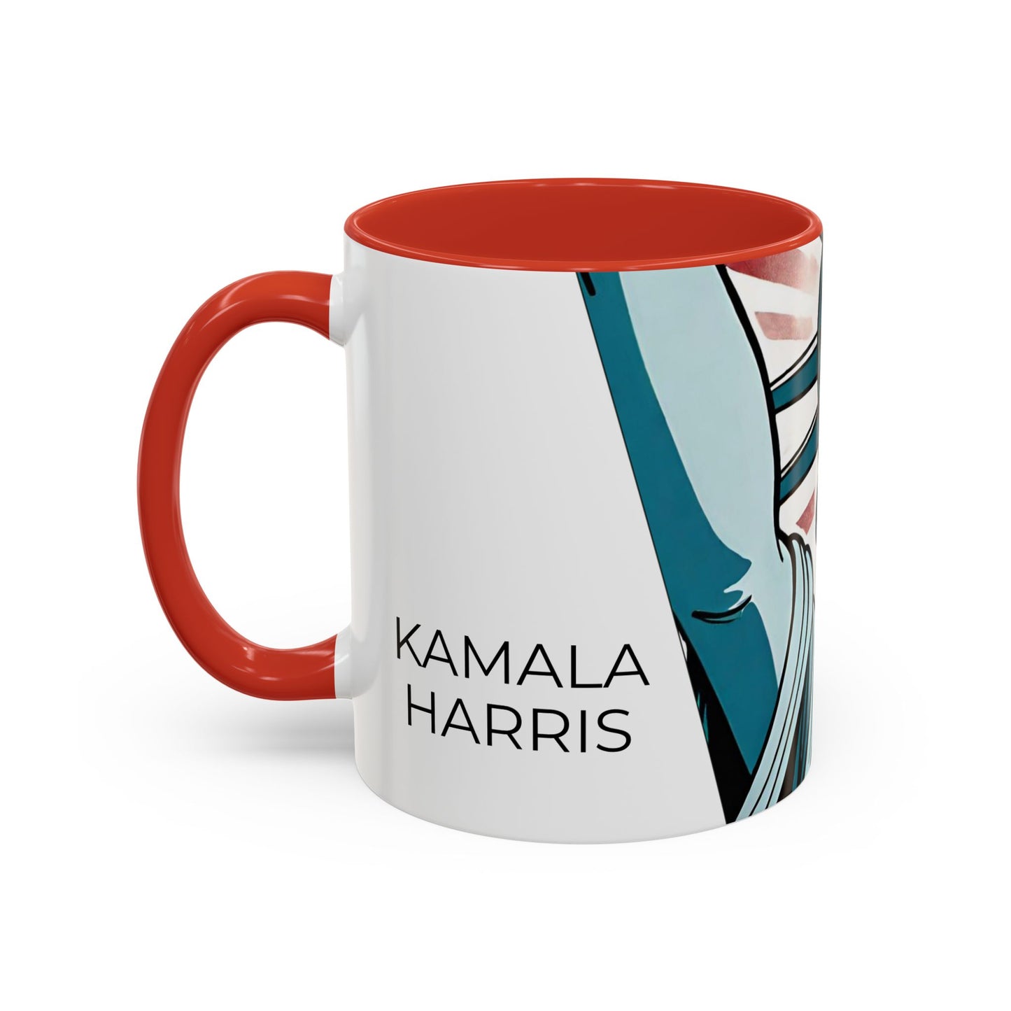 "The Face of LIBERTY "  Kamala Harris  Accent Coffee Mug (11oz) By VALPYRA SKULLSTYR