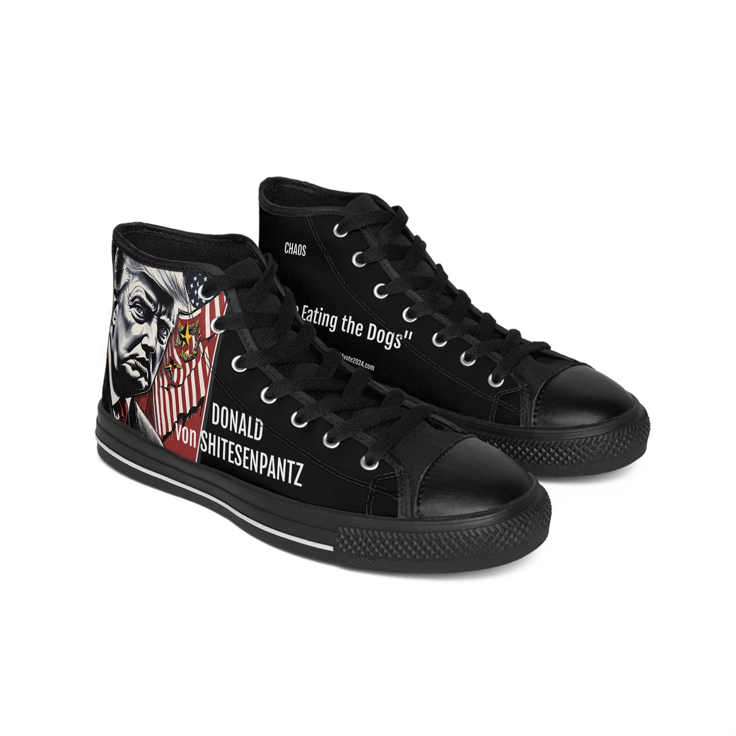 "DONALD von SHITESENPANTZ" Women's Classic Sneakers by VALPYRA SKULLSTYR (black)