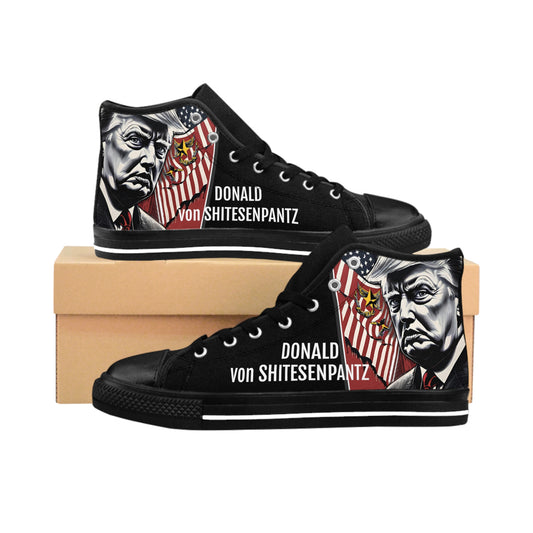 "DONALD von SHITESENPANTZ" Women's Classic Sneakers by VALPYRA SKULLSTYR (black)