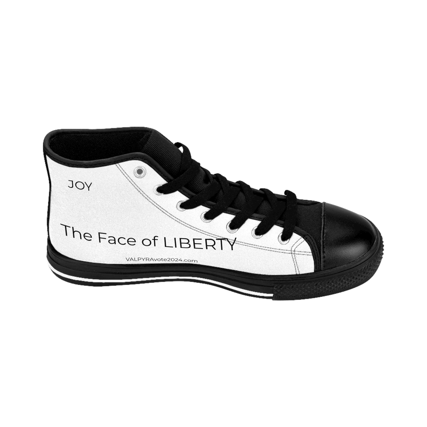 "The Face of LIBERTY" Men's Classic Sneakers by VALPYRA SKULLSTYR (white)